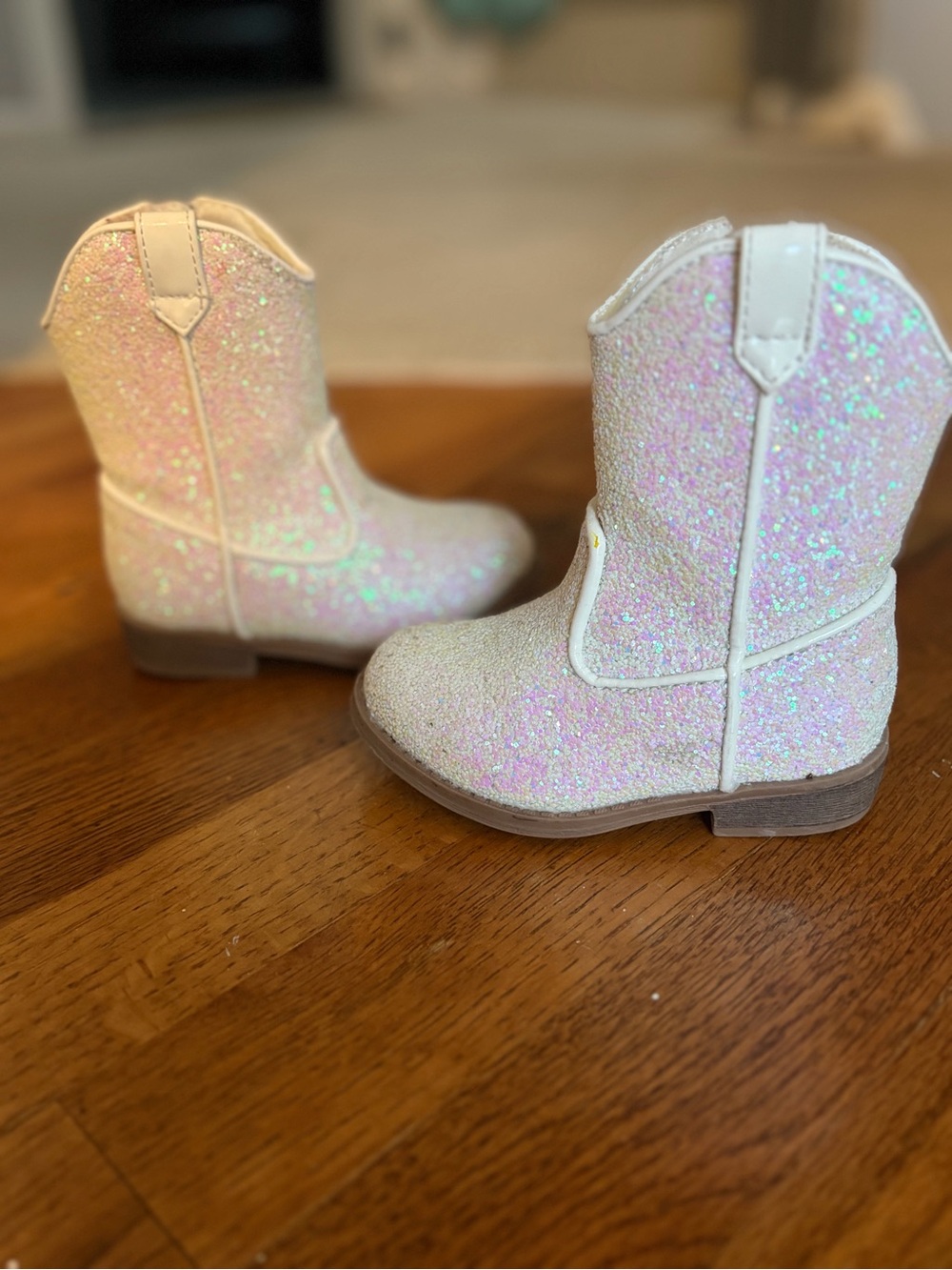 Kelly & Katie - Lil Amelia Iridescent Glitter Kids Cowgirl Boots